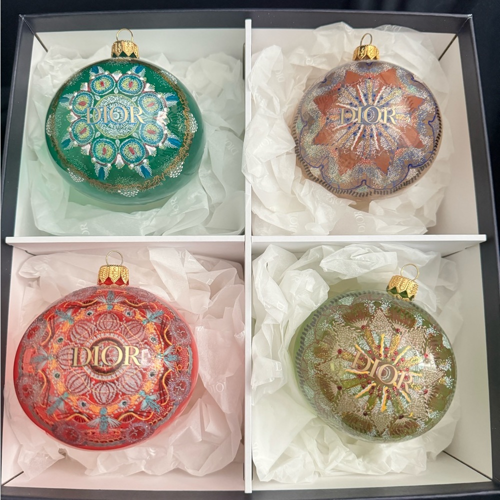 RARE DIOR set of 8 ornaments | holiday | christmas ornaments BNIB